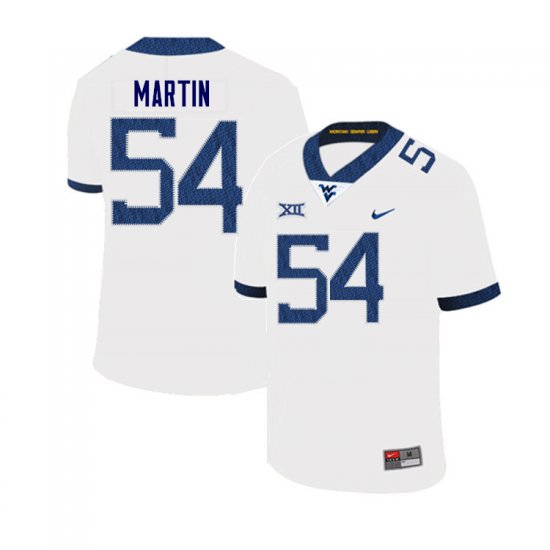 Men's West Virginia Mountaineers NCAA #54 Sean Martin White Authentic Nike Stitched College Football Jersey GM15L05CV